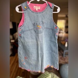 Vintage Y2K toddler denim jumper dress 24M embroidered stars